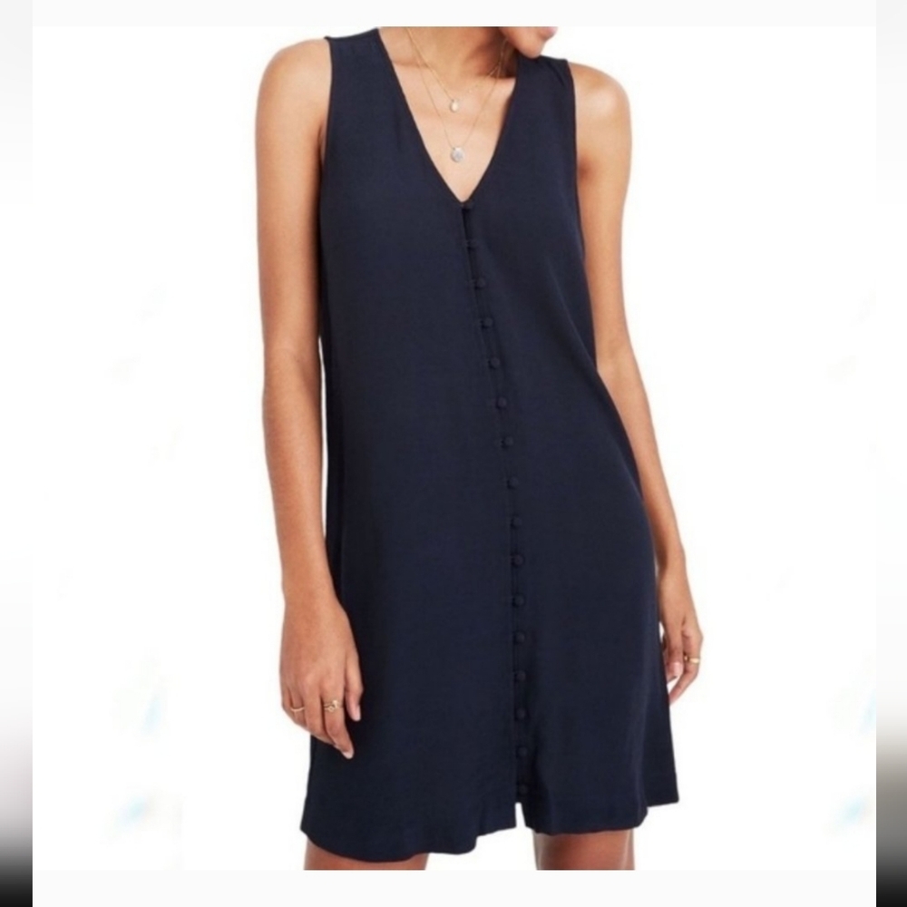 Navy Madewell linen button up